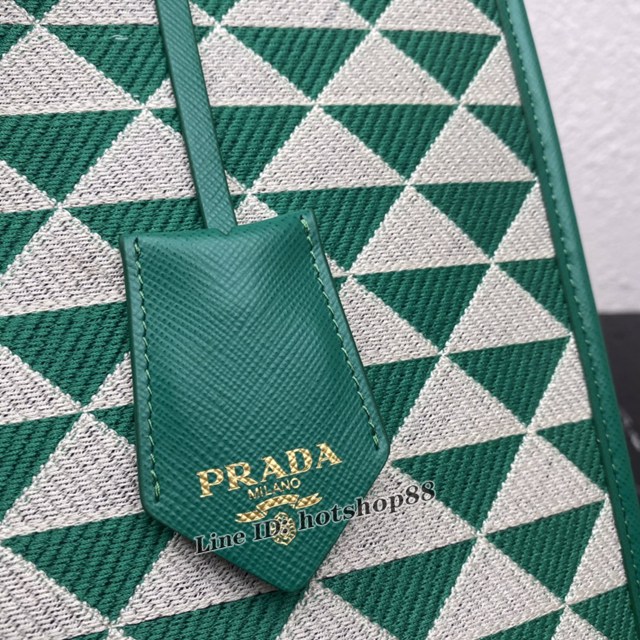 Prada專櫃新款刺繡織物包購物袋 1BA356 普拉達大號無長肩帶手提刺繡托特包 csp1149